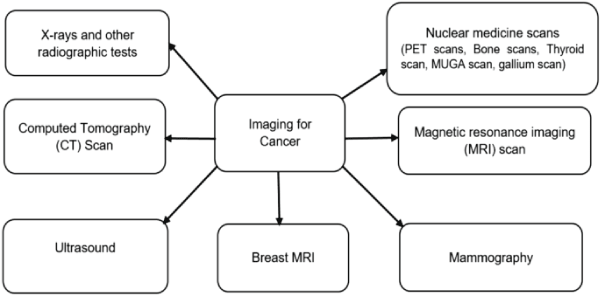 Types of imaging for cancer test.